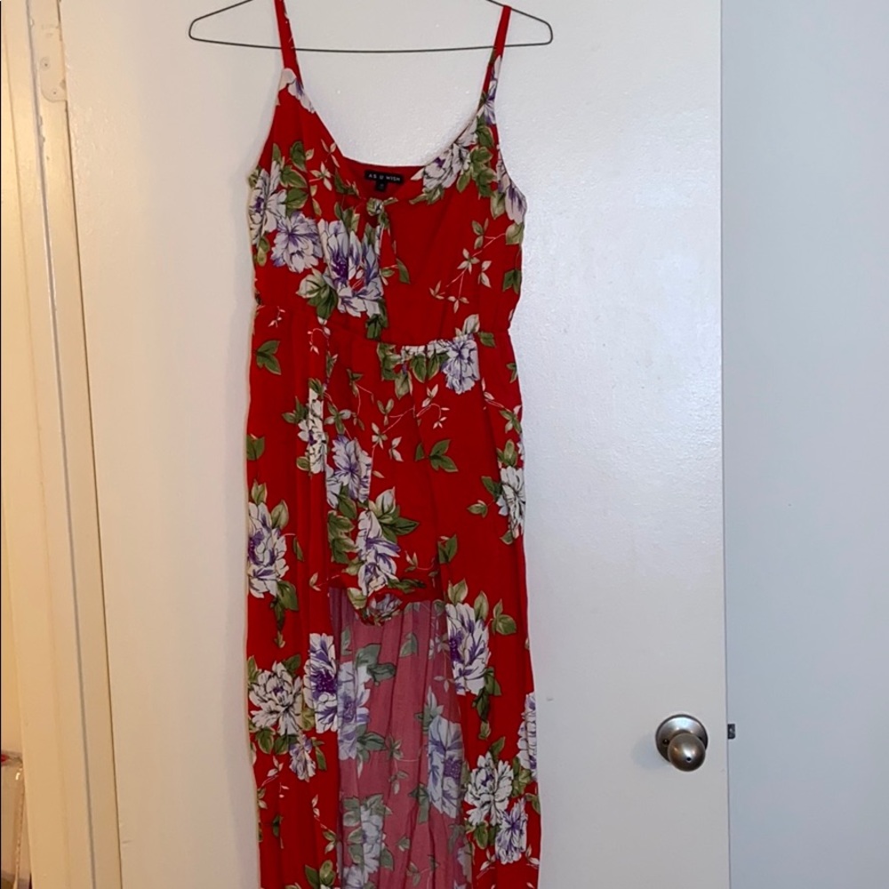 Romper with attached skirt